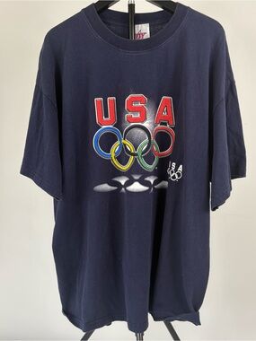 Vintage USA Olympics Navy Blue T-Shirt Unisex XL - Joy Athletic, Graphic Tee